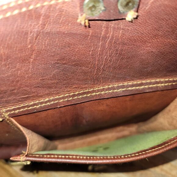 Genuine Leather Messenger Bag Rugged Mailbag Satchel Briefcase Laptop Shoulder - Picture 14 of 16